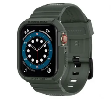 Spigen Rugged Armor Pro, zaštitna maska s remenom za Apple pametni sat, zelena - Apple Watch 8/7 (45mm)/SE 2022/6/SE/5/4 (44m - Umag