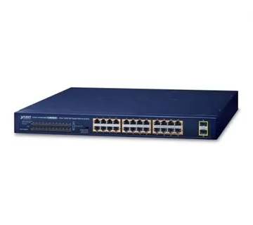 PLANET Gigabit PoE preklopnik 24-port 10/100/1000Mbps 802.3at + 2-port 1000X SFP (220W) - Umag