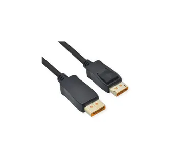 Roline DisplayPort kabel v2.1, 10K 60Hz, 54Gbit/s, UHBR13.5, DP-DP, M/M, crni, 3 m - Umag