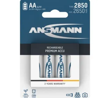 Ansmann NiMH Rechargeable battery AA HR6 type 2850 (min. 2650 mAh) 4 pcs. blister packaging - Umag