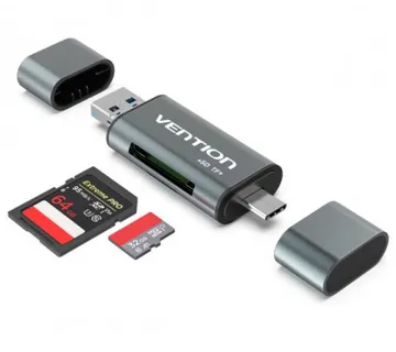 Vention USB 3.0 Multi-function Card Reader Gray - Umag