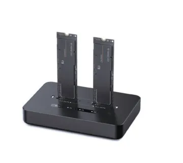Gembird Desktop dual drive USB Type-C M.2 NVME (and SATA) SSD docking station, black - Umag