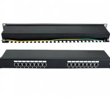 NaviaTec Cat6 Shielded 16-Port Patch Panel Black - Umag