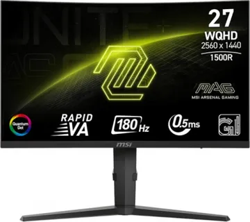 Monitor MSI MAG 275CQRF QD E2 / 27" / WQHD / Rapid VA / 180Hz / 0.5ms (GtG) / curved / black - adjustable stand - PD 15W - cover