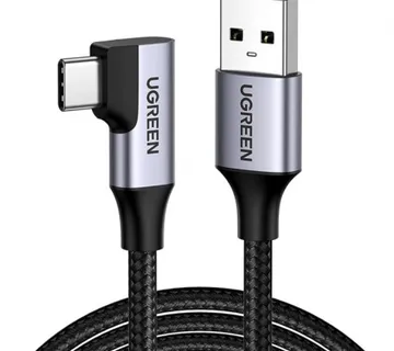 UGREEN USB-C (M) na USB-A (M), kutni 90°, 18W, 3A, pleteni kabel MFi, 1.0m - Umag