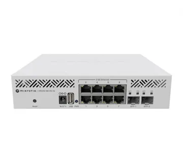 Mikrotik Cloud Router Switch CRS310-8G+2S+IN, 800 Mhz CPU, 256MB RAM, 8×2.5GLAN, 2×SFP+, RouterOS L5, desktop kućište, rackmo - Umag