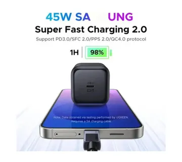 UGREEN 45W USB-C GaN, Quick Charge, crni - Umag