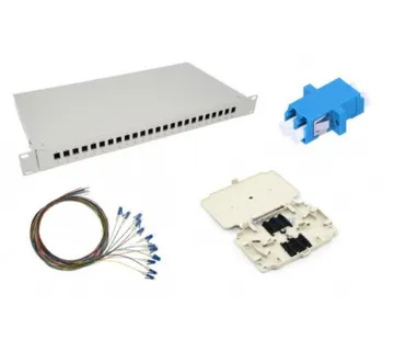 NFO Patch Panel 1U 19" Closed - Singlemode 24x LC UPC Duplex Adapter Pigtail kazeta SET - Umag