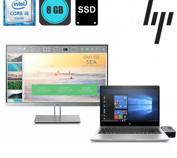 (refurbished) HP EliteBook 840 G5, i5-8365U + HP EliteDisplay E233 + Docking station - Umag