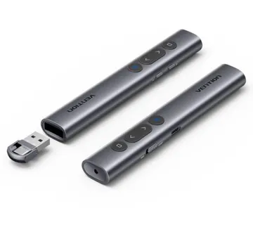 Vention Wireless PowerPoint Presentation Clicker with Green Laser Pointer, Rechargable – Gray - Umag