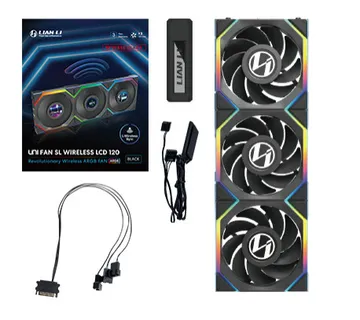 Lian Li UNI FAN SL Wireless LCD 120 Reverse Blade Kućište računala Ventilator 12 cm Crno 3 kom - Umag