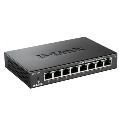 D-Link switch neupravljivi,DES-108/E (metalno kućište) - cover