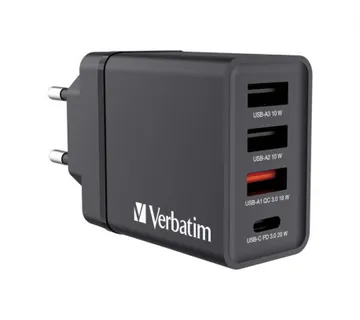 Verbatim zidni punjač 30W, 3×USB-A/1×USB-C, crni - Umag