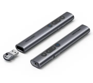Vention Wireless PowerPoint Presentation Clicker with Red Laser Pointer – Gray - Umag