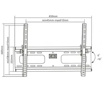Manhattan TV nosač zidni 37"-70" do 75kg, crni - Umag