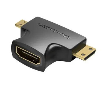 Vention 2 in 1 Mini HDMI and Micro HDMI Male to HDMI Female Adapter Black - Umag