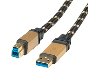 Roline GOLD USB3.0 kabel TIP A/B M/M, 3.0m, crno/zlatni - Umag