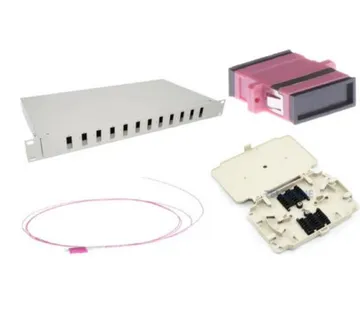 NFO Patch Panel 1U 19" Closed - Multimode 12x SC OM4 Duplex Adapter Pigtail kazeta SET - Umag