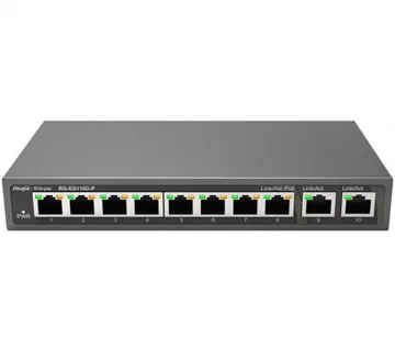Ruijie switch 8-port unmanaged RG-ES110D-P8 of the ports support PoE/PoE+ power supply - Umag
