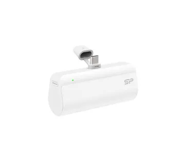 Silicon Power Powerbank QD50, 5000mAh, 20W, integrated Type C connector+Type C port, QC3.0+PD, bijeli - Umag