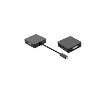 Roline VALUE adapter USB-C - VGA/DVI/HDMI/DP, M/F, 0.1m - Umag