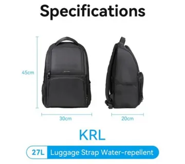 Vention Water-Repellent Laptop Backpack Black, 27L - Umag