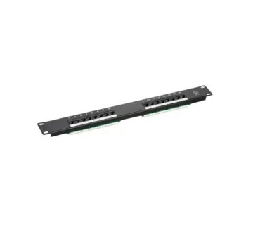 NaviaTec Cat6 Unshielded 16-Port Patch Panel, Black - Umag