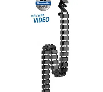 Transmedia Flexible Cable Management with clamp, Black - Umag