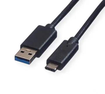 Roline USB3.1 kabel TIP A-C M/M, 0.5m, crni - Umag