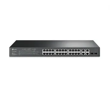 TP-Link Omada JetStream 24-Port PoE+ Smart preklopnik (Switch), 24×10/100M, 2×G-LAN, 2×G SFP, 1U 19" rackmount (250W) - Umag