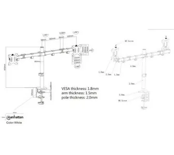 Manhattan nosač monitora 13"-32",8kg po monit,crni - Umag
