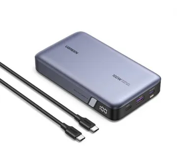 UGREEN prijenosni punjač (Powerbank) 20000mAh, 100W brzo punjenje, 2×USB-C+1×USB-A, PD 3.0+QC 3.0, srebrni - Umag
