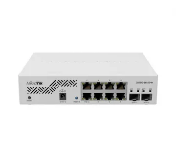 Mikrotik Cloud Smart Switch CSS610-8G-2S+IN, 8×G-LAN, 2×SFP+ cages, SwOS, desktop kućište, PSU - Umag