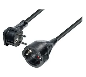 Transmedia CEE 7 7 flat plug - extension cable with angle plug, 10m - Umag
