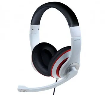 Gembird Stereo headset, white and black color with red ring - Umag