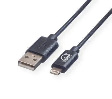 Roline VALUE Lightning na USB kabel za iPhone/iPad/iPod, 1.8m, crni - Umag
