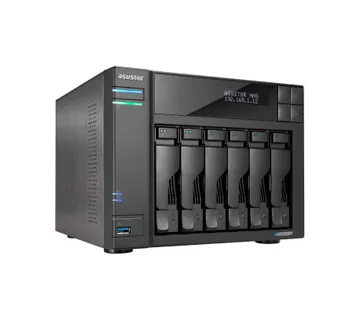 ASUSTOR NAS Lockerstor6 Gen2+ 6x 3.5" 4x M.2 cache 2x 10Gbe Celeron QuadCore N5105 2.9GHz 8GB single - cover