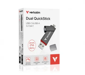 USB Dual QuickStick Verbatim 3.2 Gen1 32042 512GB, USB-C/USB-A - Umag