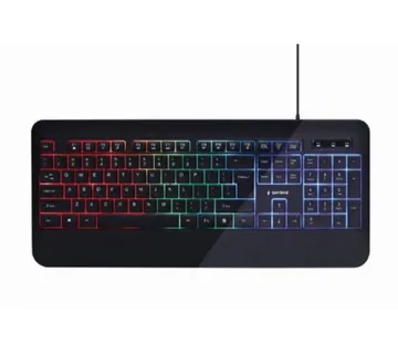 Gembird Slim "Rainbow" backlight multimedia keyboard, black, US layout - Umag