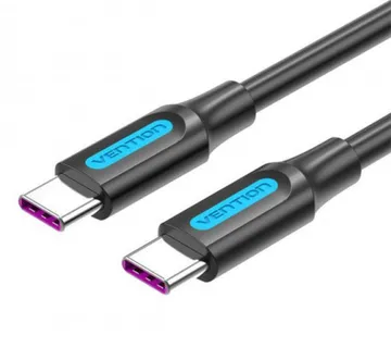 Vention USB 2.0 C Male to Male 5A Cable 2m, Black - Umag