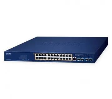 Planet 24-Port 10 100 1000T 802.3bt PoE 4-Port 10G SFP Managed Ethernet Switch - Umag