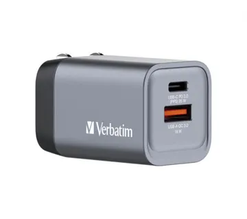 Verbatim GNC-35 GaN zidni punjač 35W, 1×USB-C PD 35W / 1×USB-A QC3.0 - Umag