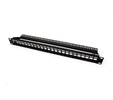 Roline 24-portni Patch Panel (prazni) 19" Keystone STP Cat.5/6/6a/Class E, crni - Umag