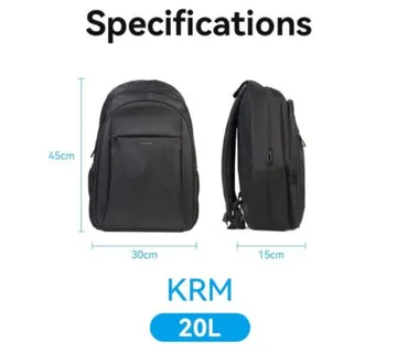 Vention Water-Repellent Laptop Backpack Black, 20L - Umag