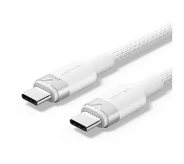 Vention USB 2.0 Type-C Male to Type-C Male 5A Cable 2M White Aluminum Alloy Type - Umag