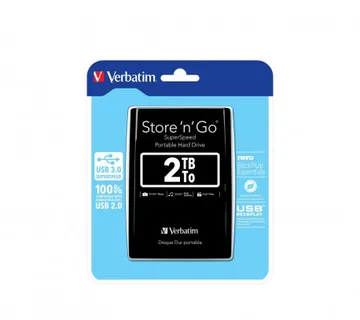 Externi hard disk Verbatim 53177 Store'n'Go 2.5" 2TB USB 3.0 Gen1 black - Umag