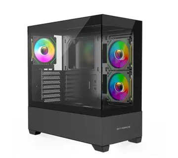 Bit Force SPARK ARGB-TG3 Midi Tower ARGB Gaming PC ATX kućište bez napajanja, crno - Umag