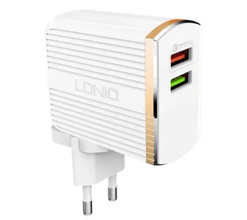Komplet adapter LDNIO A2502Q 220v 2x USB 1x QC 3.0 1x 2,4A + lightning kabel - Umag