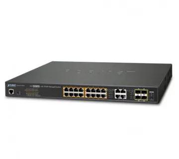 Planet 20-Port (16x RJ45 GbE 802.3at PoE 30W port (220W max) 4x Gigabit RJ45 SFP Combo L2 Mngd Switch - Umag
