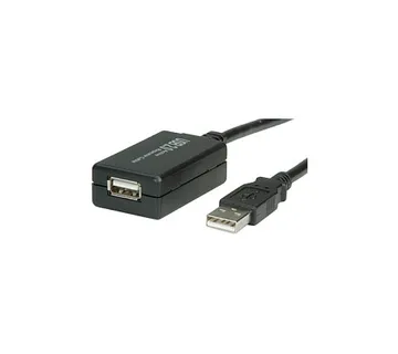 Roline VALUE USB2.0 aktivni produžni kabel sa ponavljačem, 12m, crni - Umag